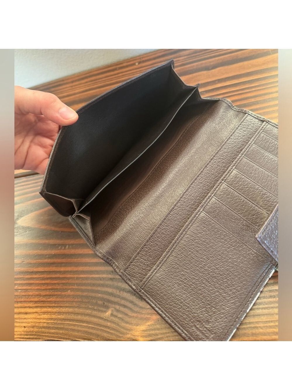 Gucci GG Supreme Canvas Leather Wallet Brown - Picture 10 of 13